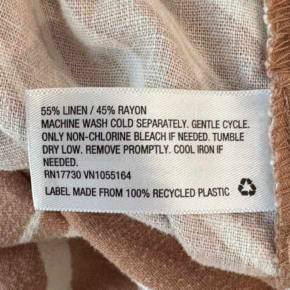 A New Day Tan Zebra Print Wide Legged Linen Blend Pants Women Size XS Pockets - Picture 13 of 14